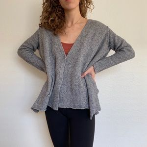 Free People chunky grey wool swing cardigan